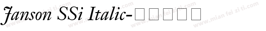 Janson SSi Italic字体转换